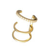 Ear Clip Bar Gold Plated Earring with Sparkling Stones